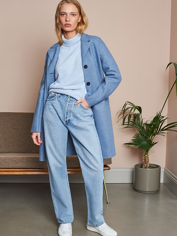 What should I style my straight leg jeans with during winter?